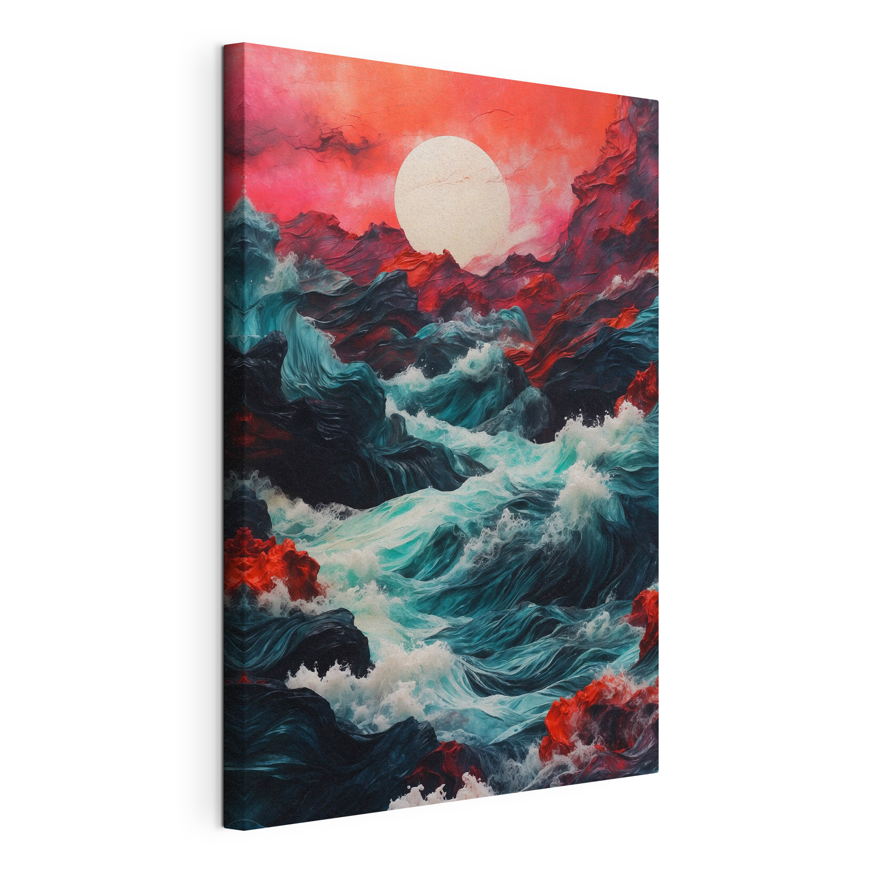 Painting of waves and mountains Painting of waves and mountains