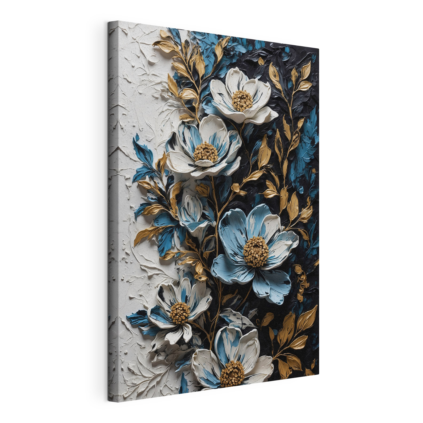 Painting of flowers and leaves