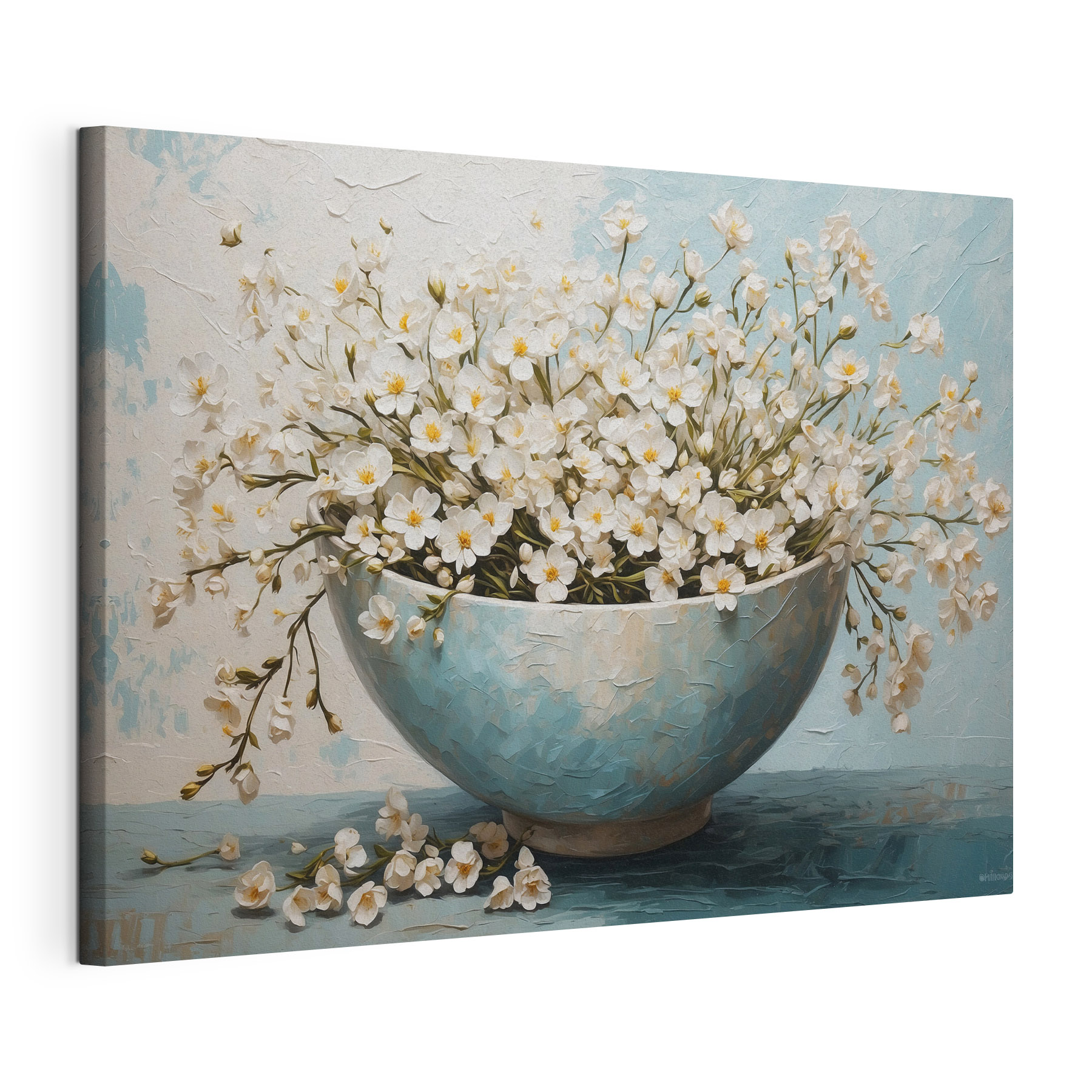 Painting of flowers in a bowl