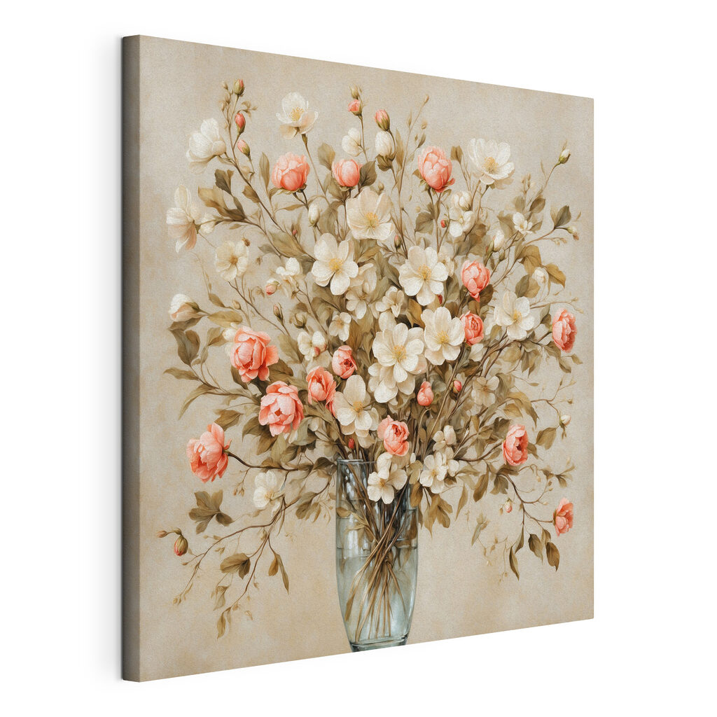 Painting of flowers in a vase Painting of flowers in a vase