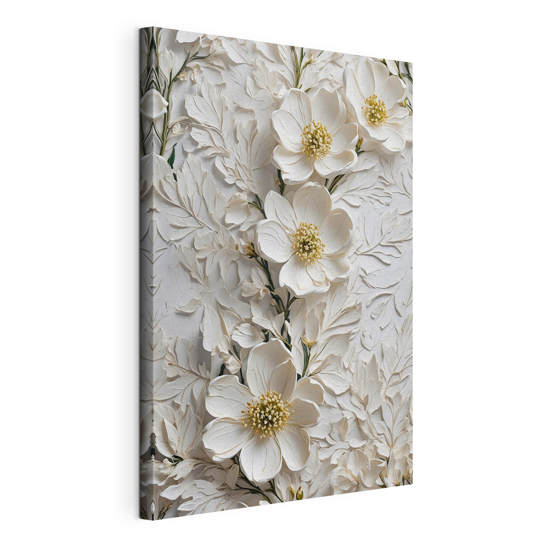 White flowers on a white surface White flowers on a white surface