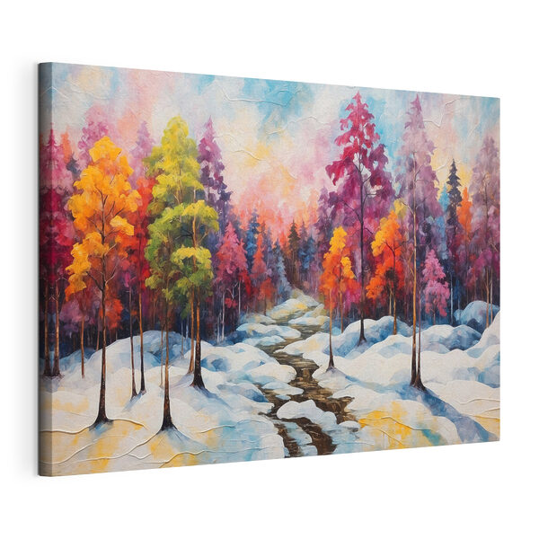 Quadri Quadri Dipinto di una foresta innevata (COD: s42549)