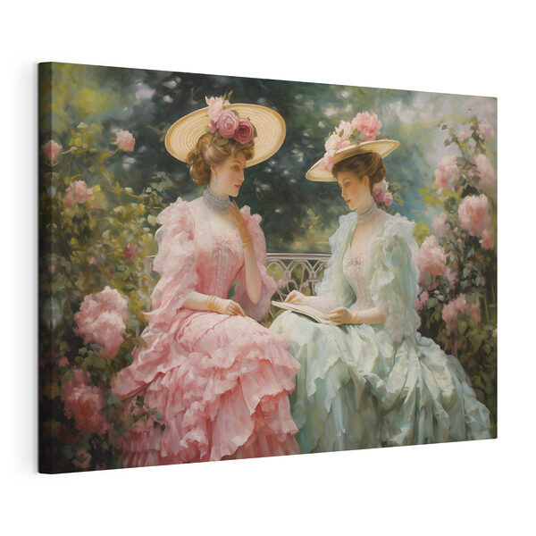 Quadri Dipinto raffigurante donne in abito e cappello (COD: s42582) Quadri Quadri Dipinto raffigurante donne in abito e cappello (COD: s42582)