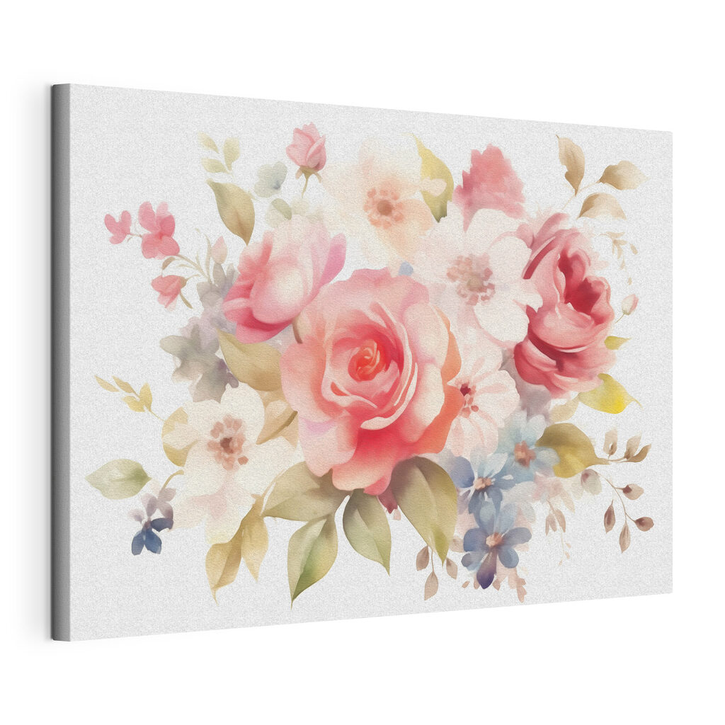 Painting of flowers on a white background Painting of flowers on a white background