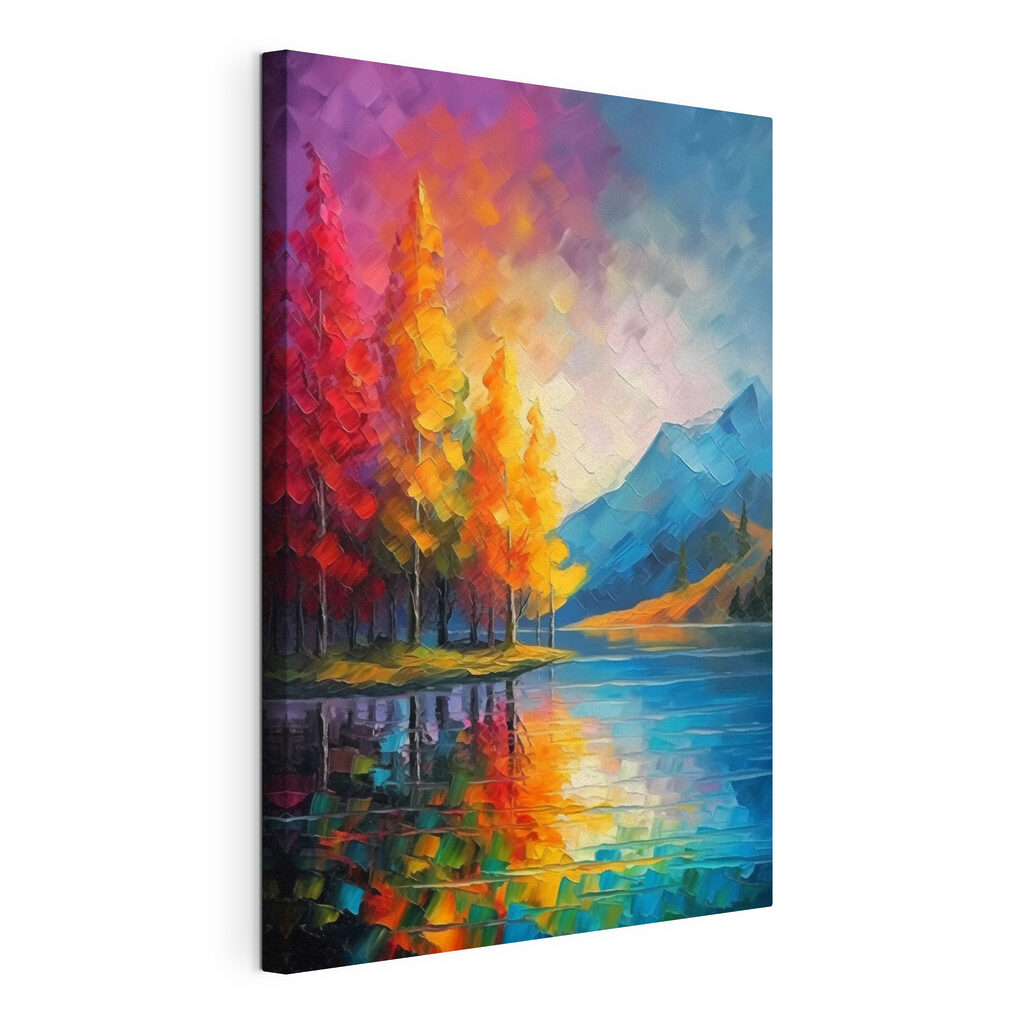 Painting of a colorful landscape Painting of a colorful landscape