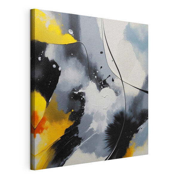 Dipinto nei colori nero, giallo e bianco Quadri Dipinto nei colori nero, giallo e bianco