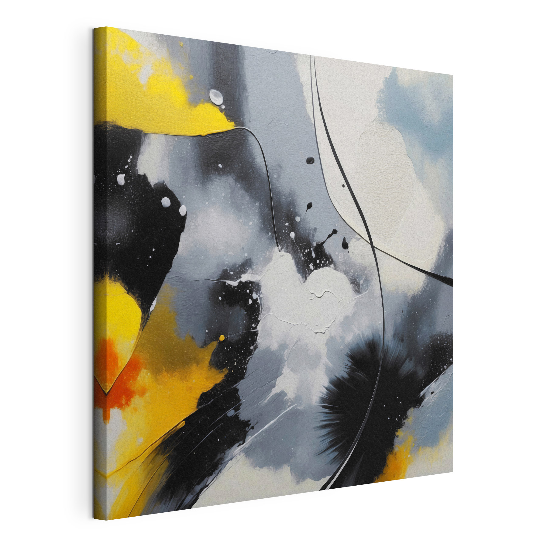 Painting of black yellow and white colors Painting of black yellow and white colors