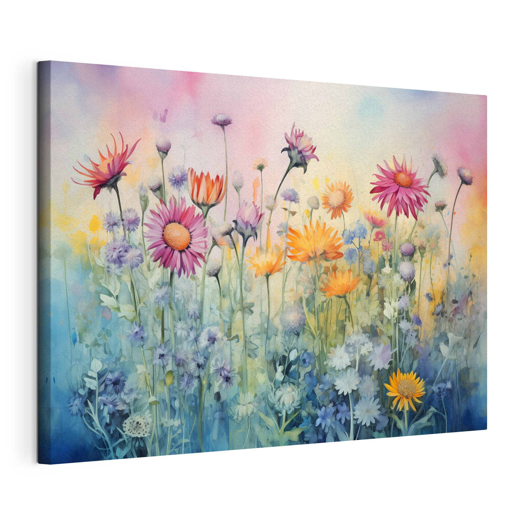 Painting of flowers in a field Painting of flowers in a field