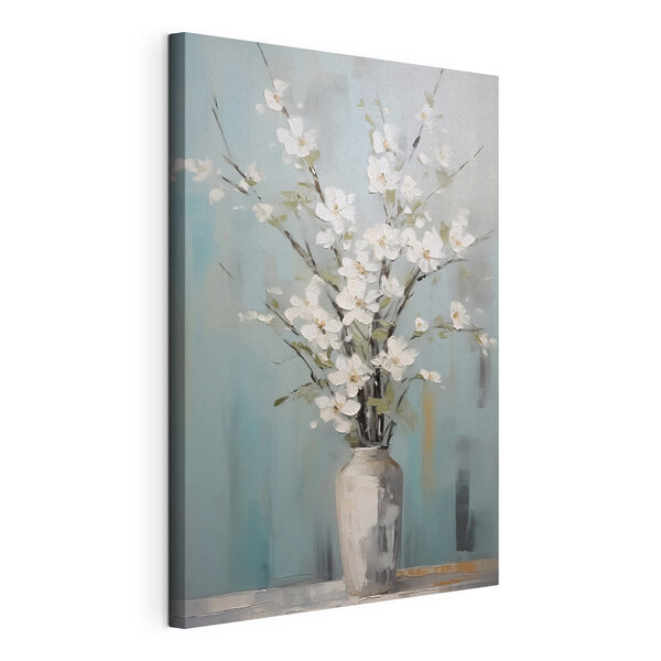 Quadri Dipinto raffigurante un vaso con fiori bianchi (COD: s42746) Quadri Quadri Dipinto raffigurante un vaso con fiori bianchi (COD: s42746)