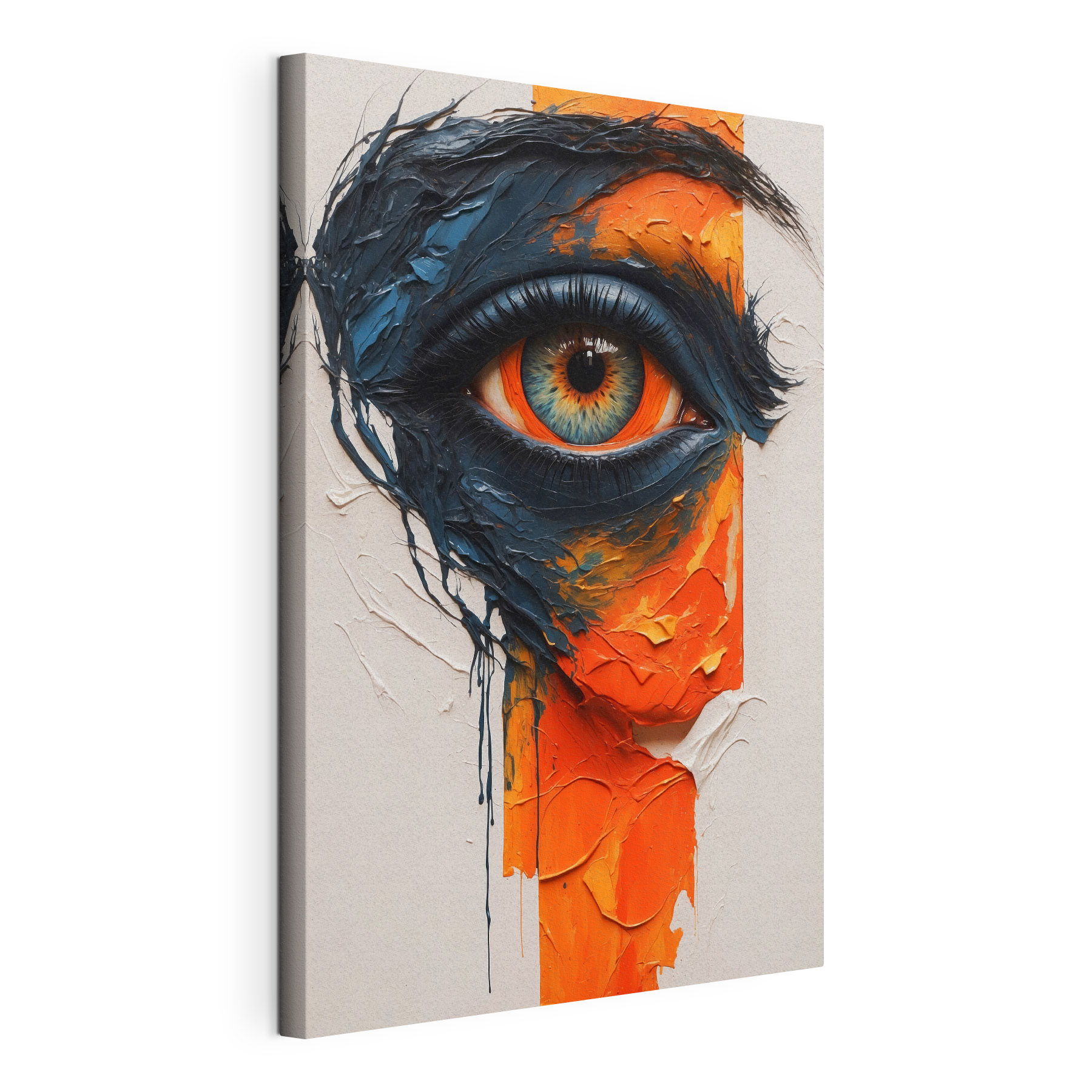 Painting of an eye with paint on it Painting of an eye with paint on it