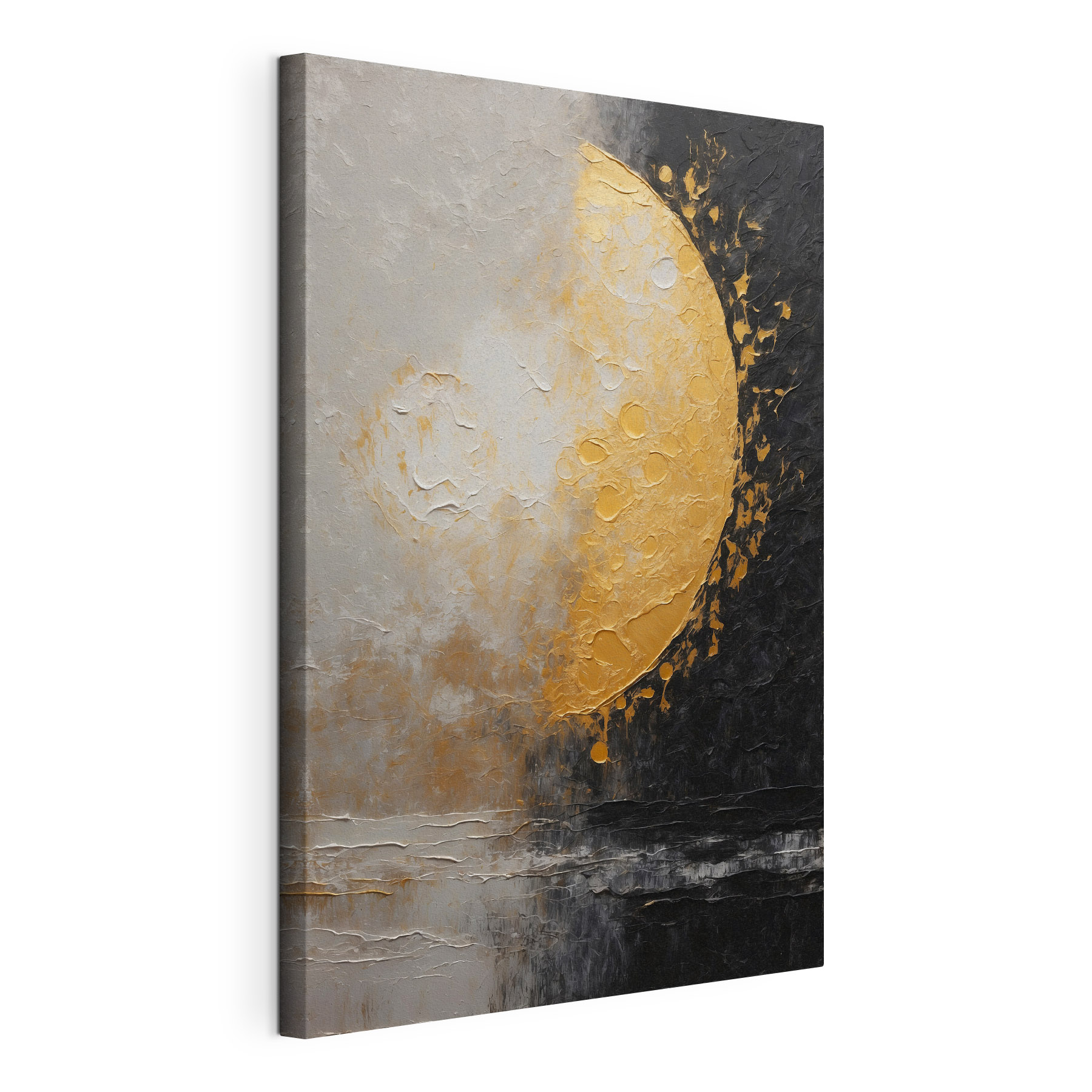 Painting of a moon and water