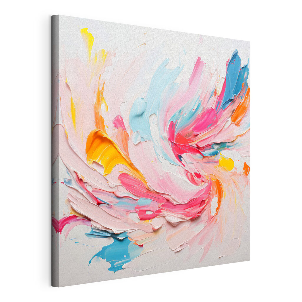 Colorful paint swirls on a white surface Colorful paint swirls on a white surface