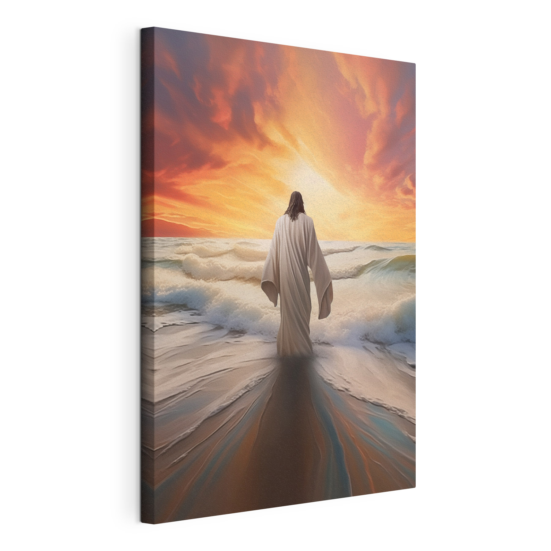 Person in a robe standing in the water Person in a robe standing in the water