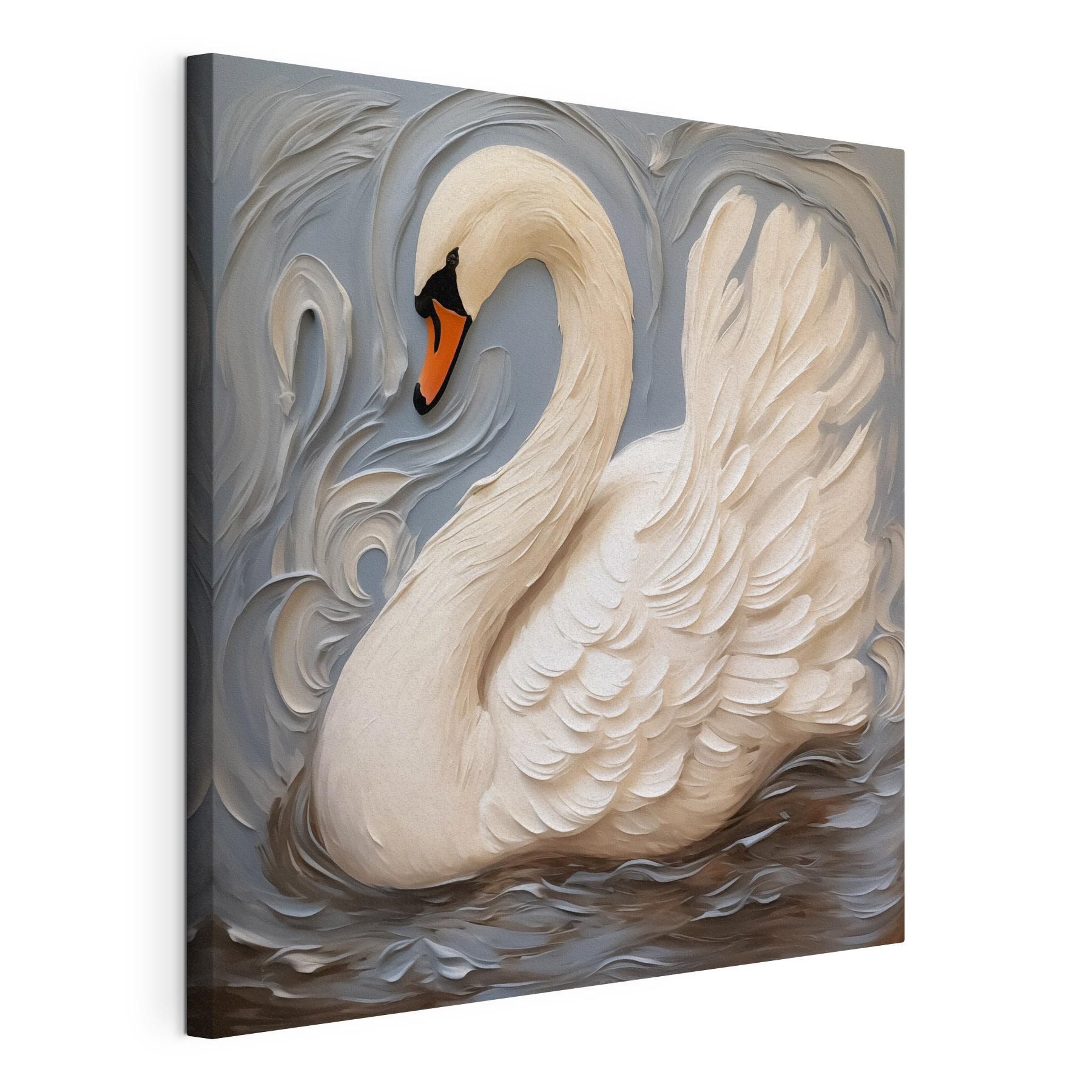 White swan with a black beak White swan with a black beak