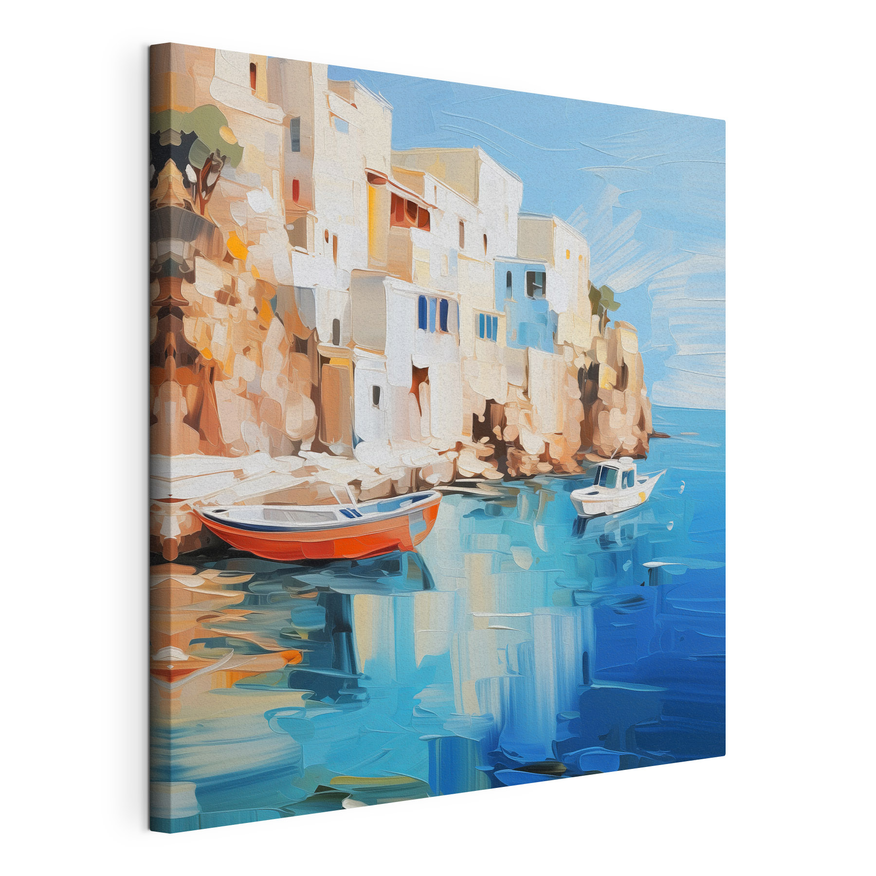 Boats on the water by a cliff Boats on the water by a cliff