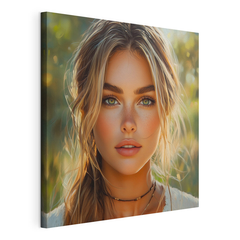 Woman with green eyes and freckles Woman with green eyes and freckles