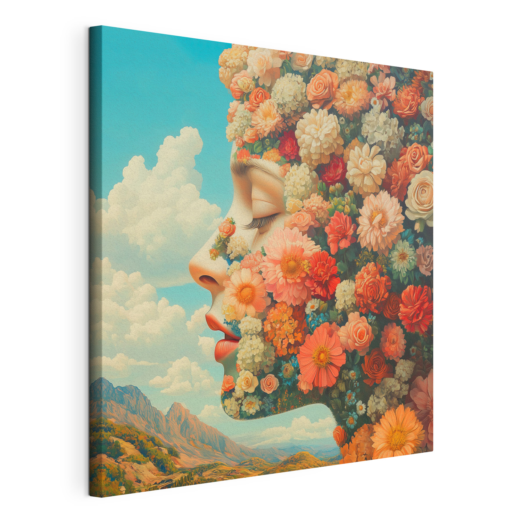Woman with flowers in her hair