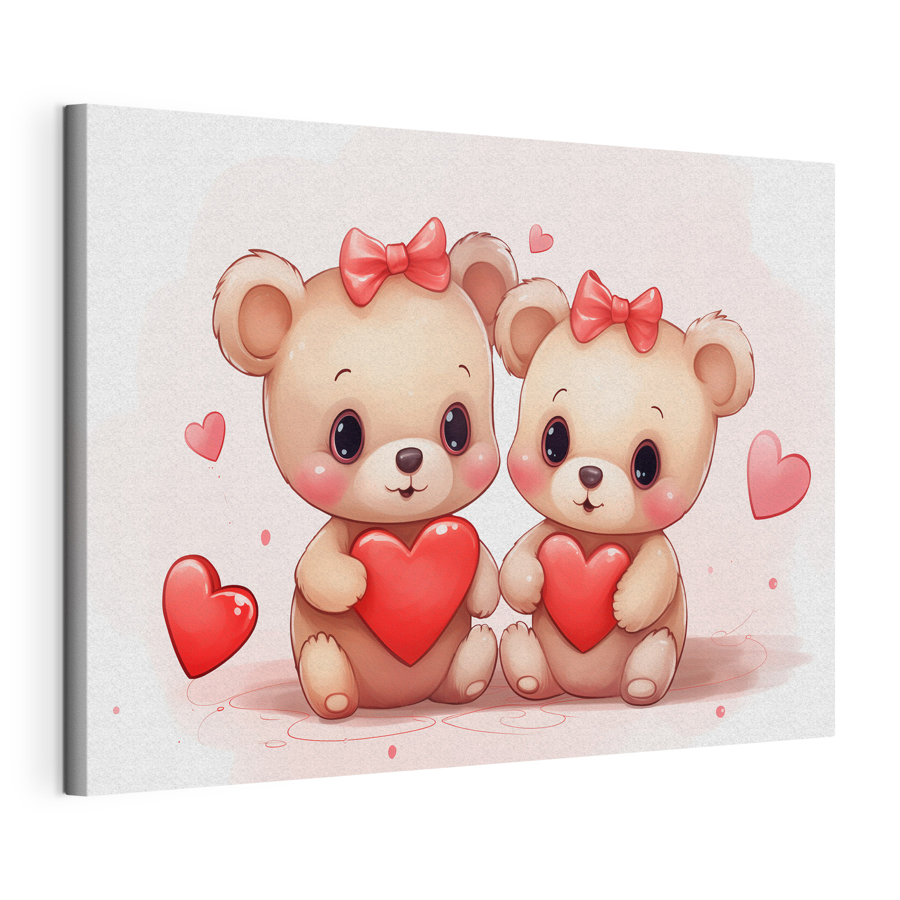Two cartoon bears holding a heart Two cartoon bears holding a heart