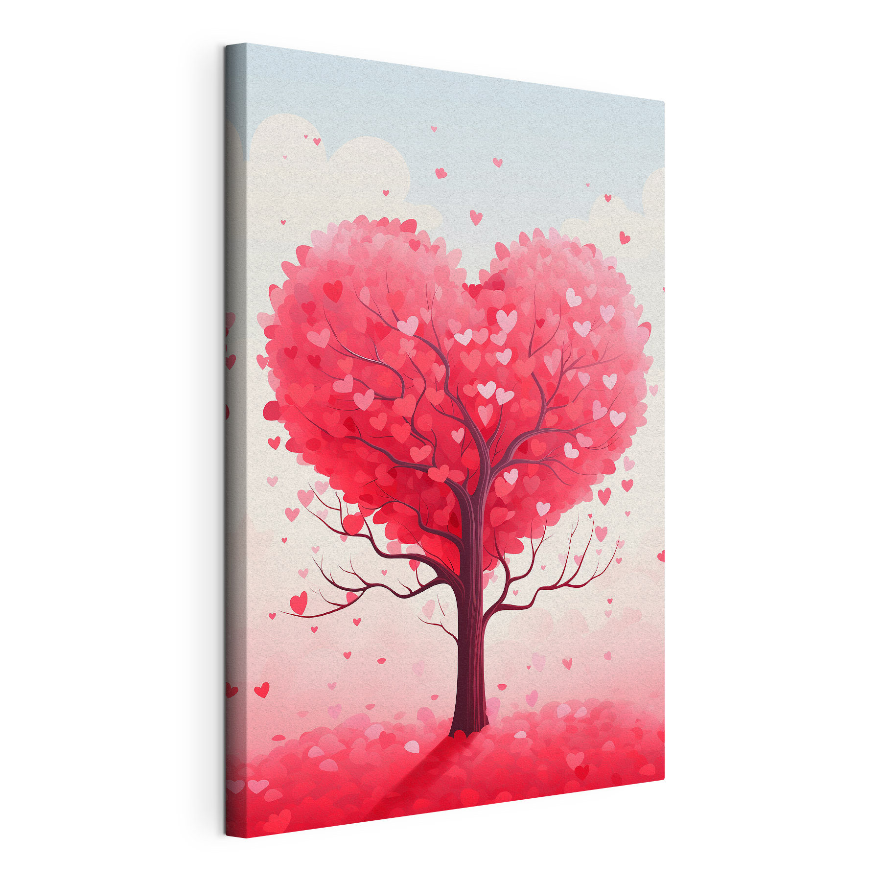 Tree with pink leaves and hearts Tree with pink leaves and hearts
