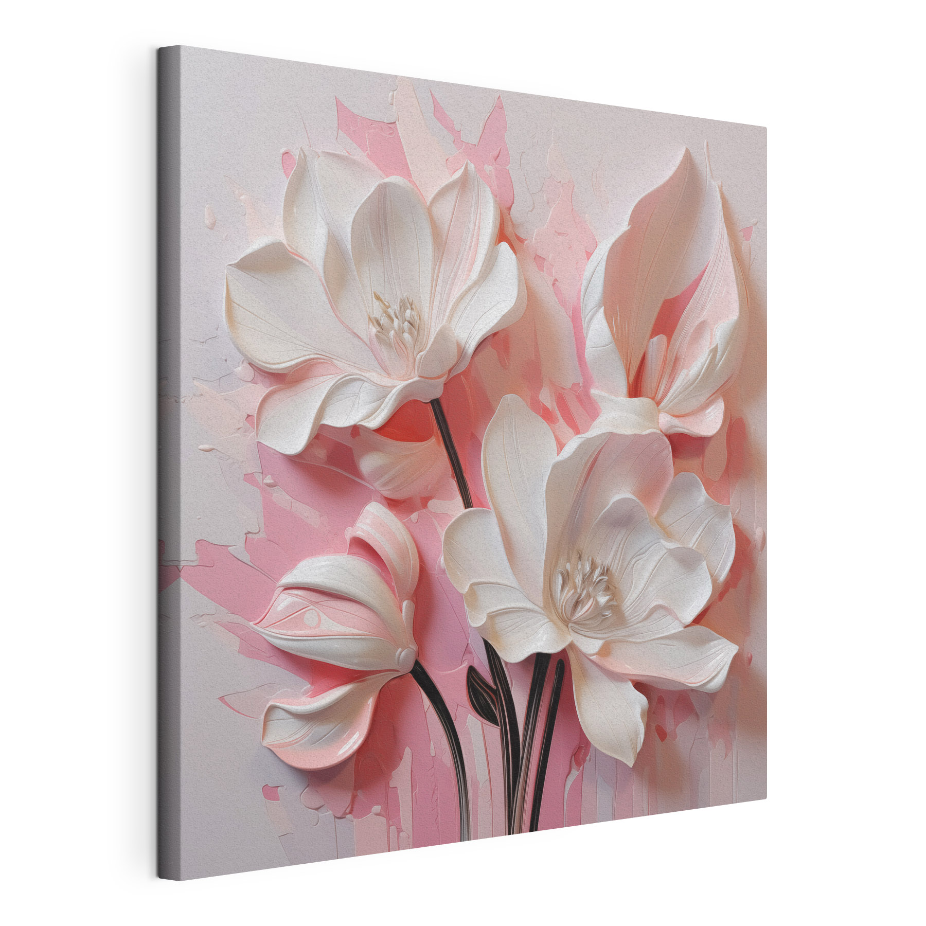 White flowers on a pink background White flowers on a pink background
