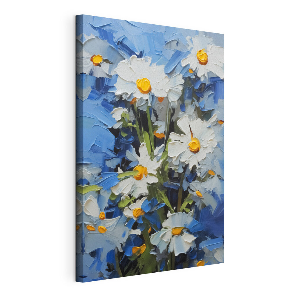 Bright daisies against a blue backdrop Bright daisies against a blue backdrop