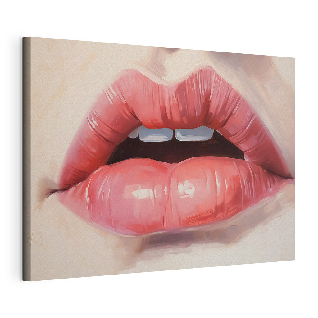 Soft, inviting lips in focus