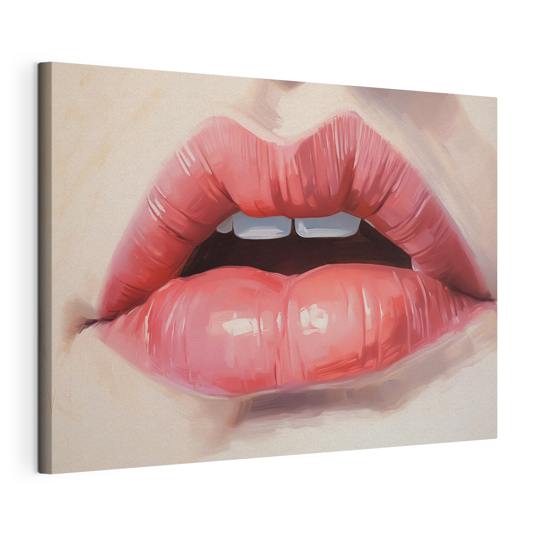 Soft, inviting lips in focus