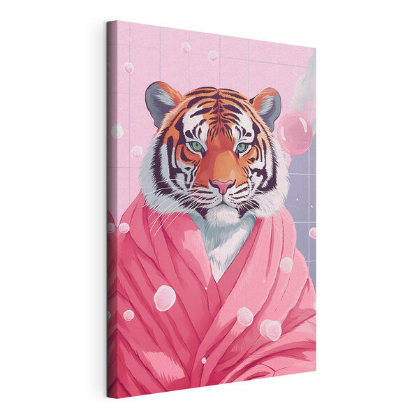 Quadri Una tigre con indosso una vestaglia rosa (COD: s42942) Quadri Quadri Una tigre con indosso una vestaglia rosa (COD: s42942)