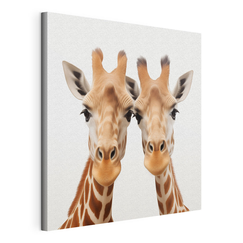 Two giraffes looking at the camera Two giraffes looking at the camera