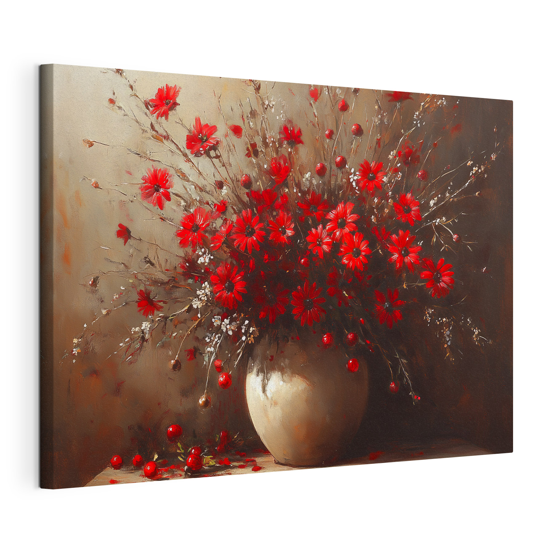 Vase with red flowers