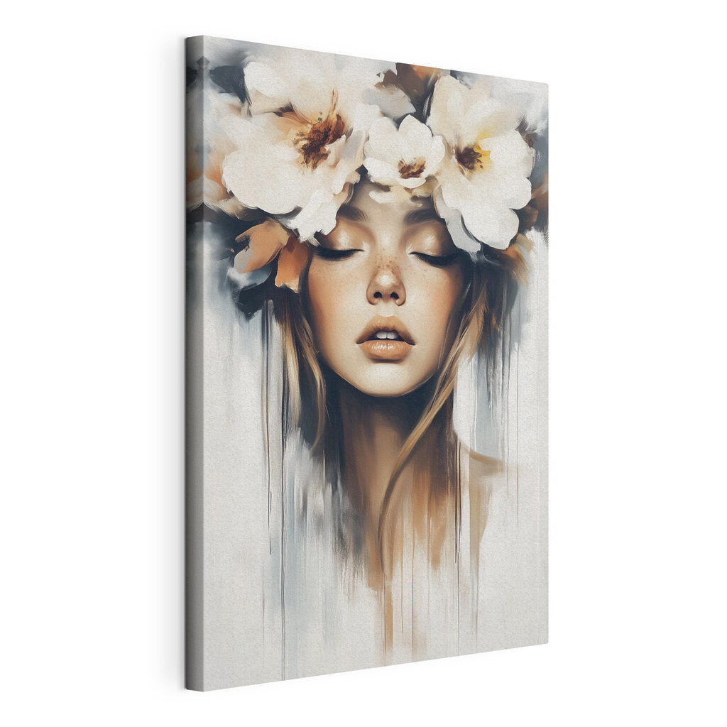 Woman with flowers in her hair Woman with flowers in her hair