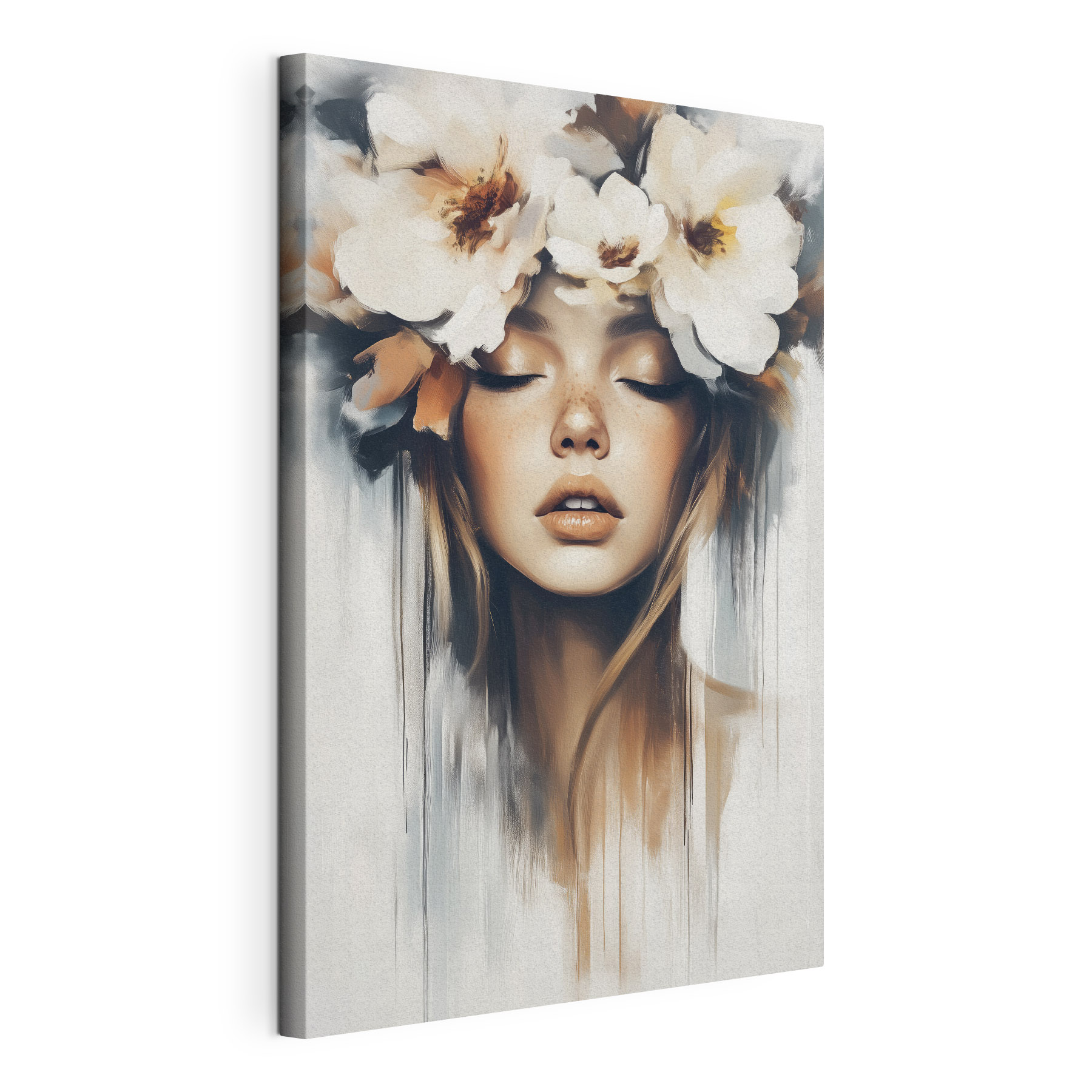 Woman with flowers in her hair Woman with flowers in her hair