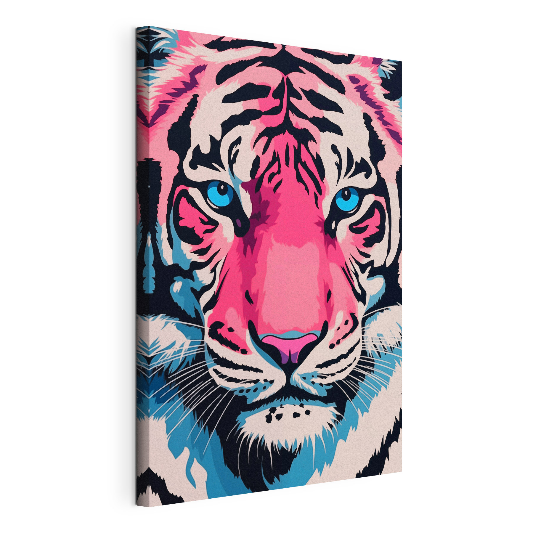 Bold tiger with striking blue eyes