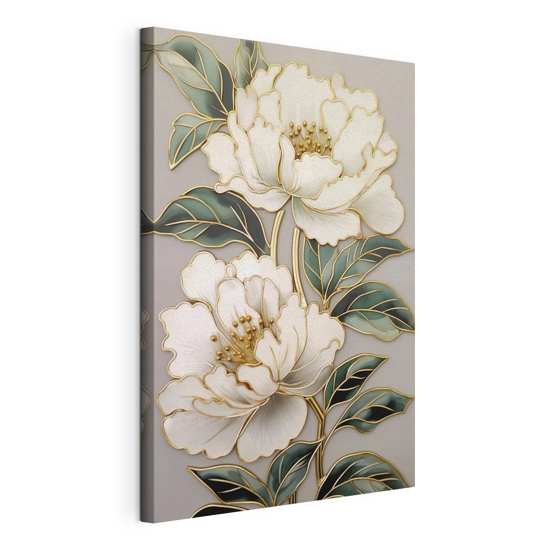 Elegant blooms framed by lush leaves Elegant blooms framed by lush leaves