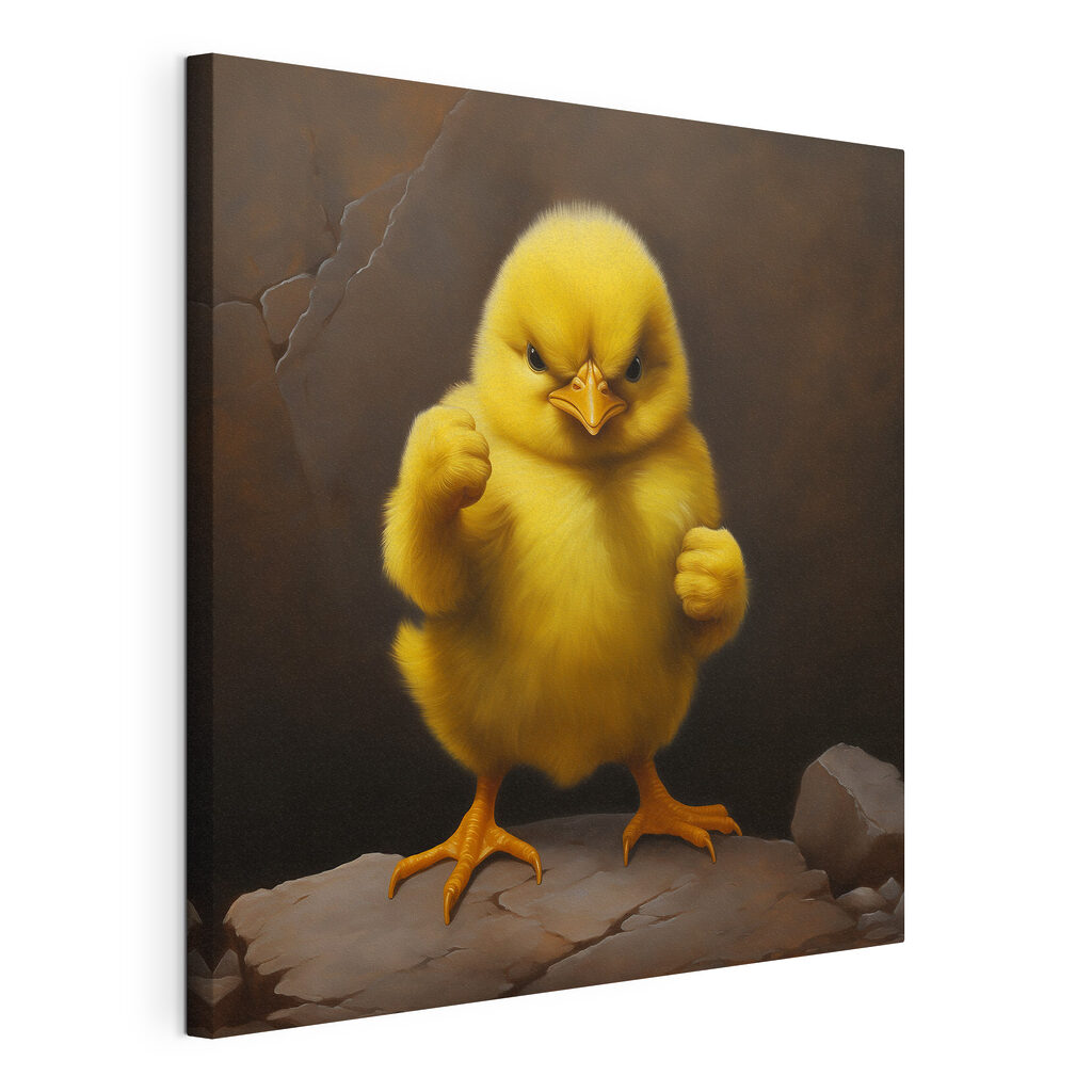 Yellow chick standing on a rock Yellow chick standing on a rock