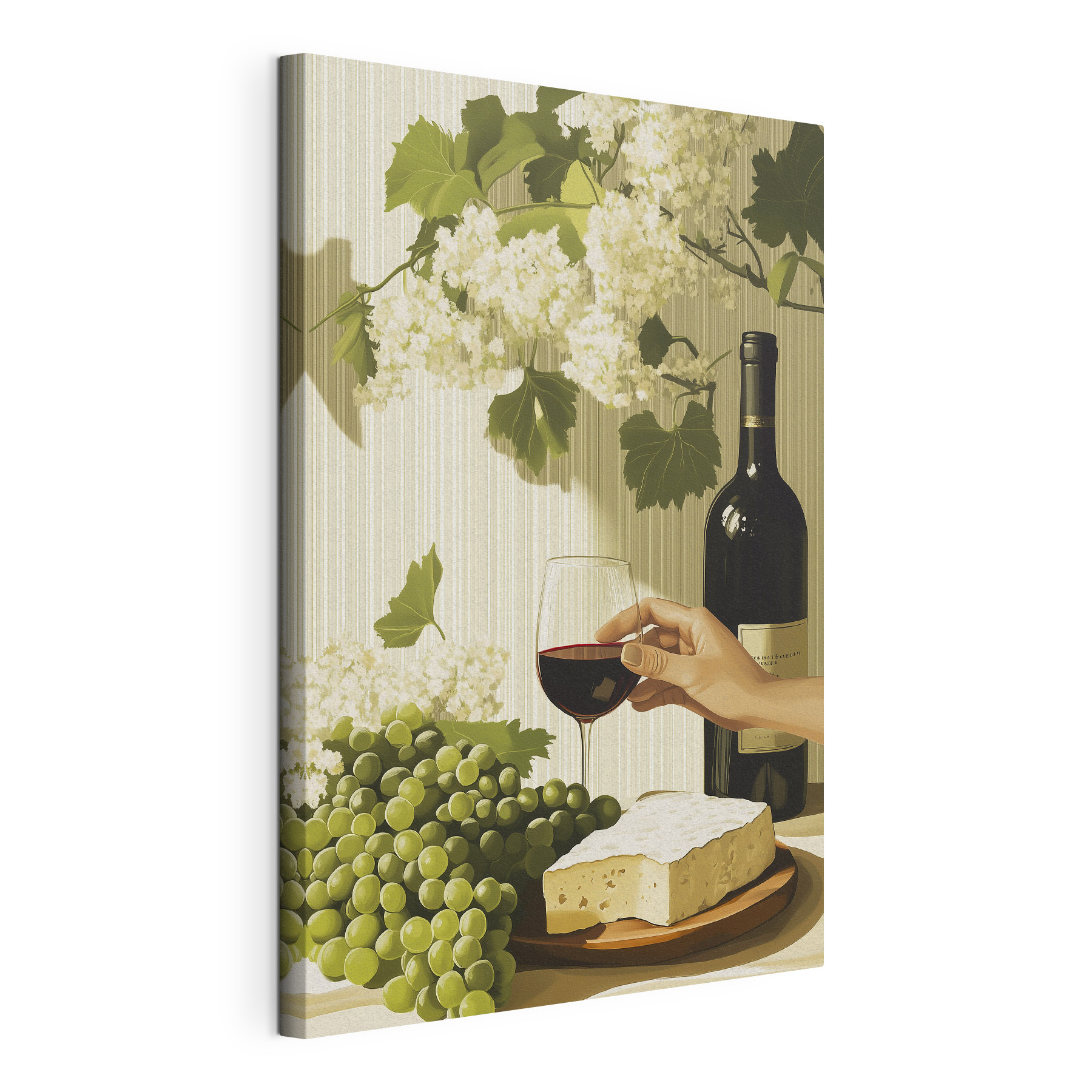 Hand holding a glass of wine next to a bottle of wine Hand holding a glass of wine next to a bottle of wine