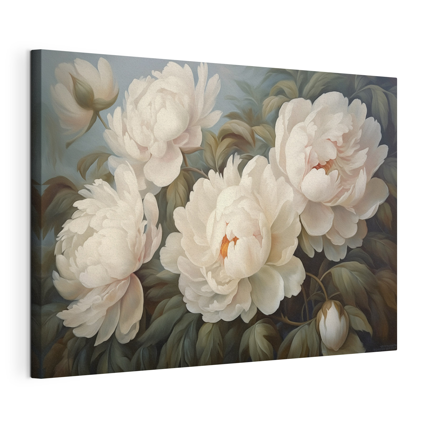 Painting of white flowers Painting of white flowers