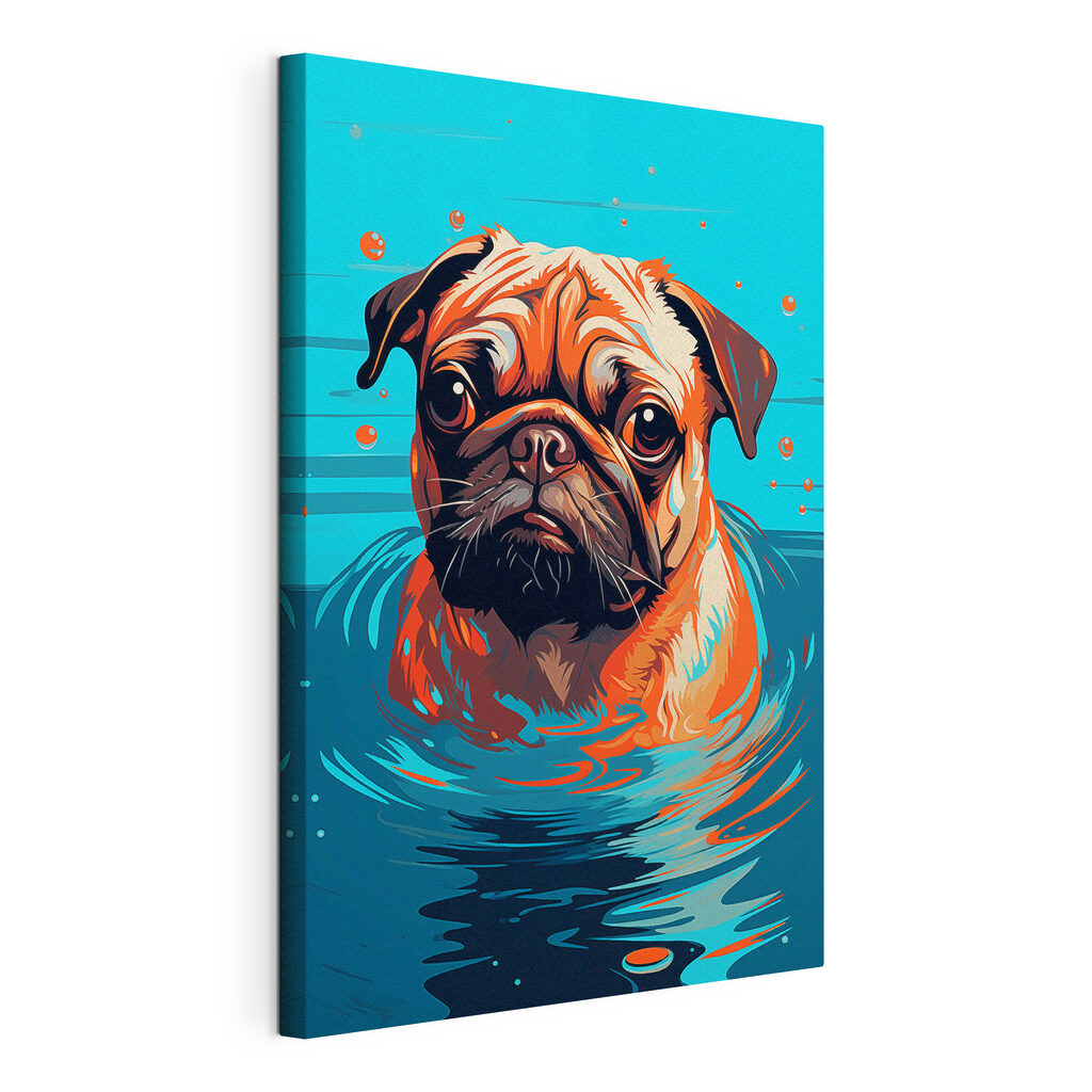 Dog in water with bubbles