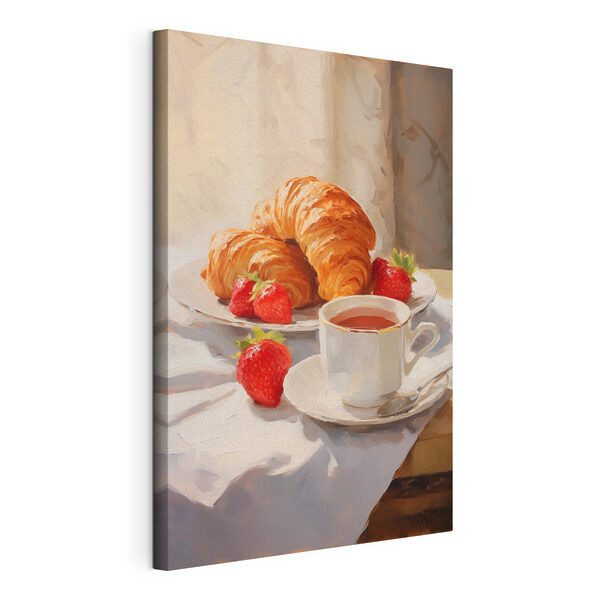 Croissant e fragole su un piatto Quadri Croissant e fragole su un piatto
