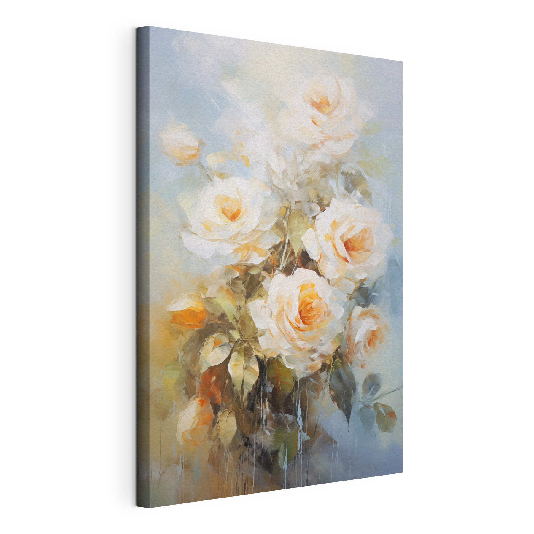 Painting of white roses