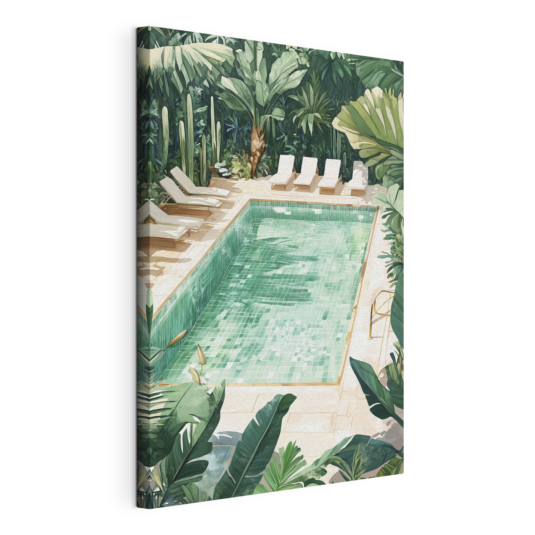Pool with chairs and trees