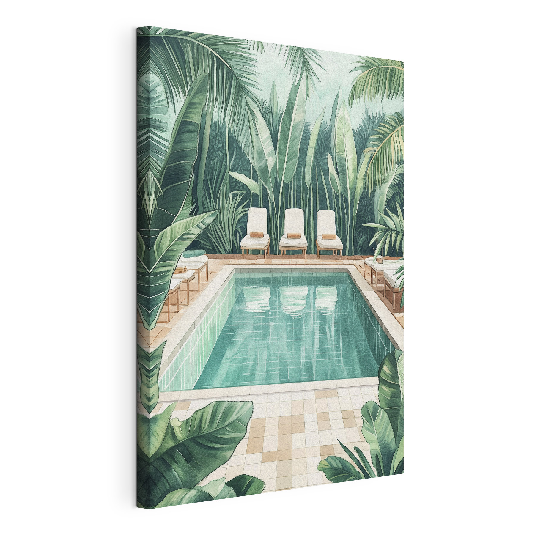Pool surrounded by plants