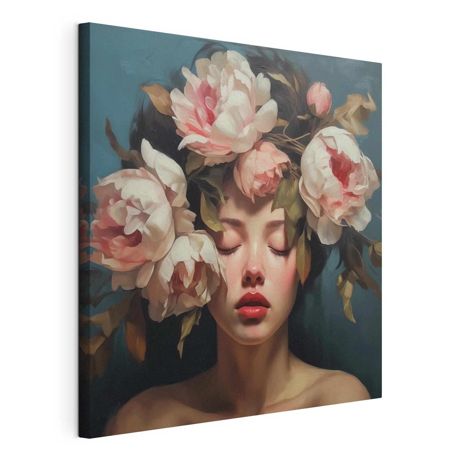 Woman with flowers on her head Woman with flowers on her head