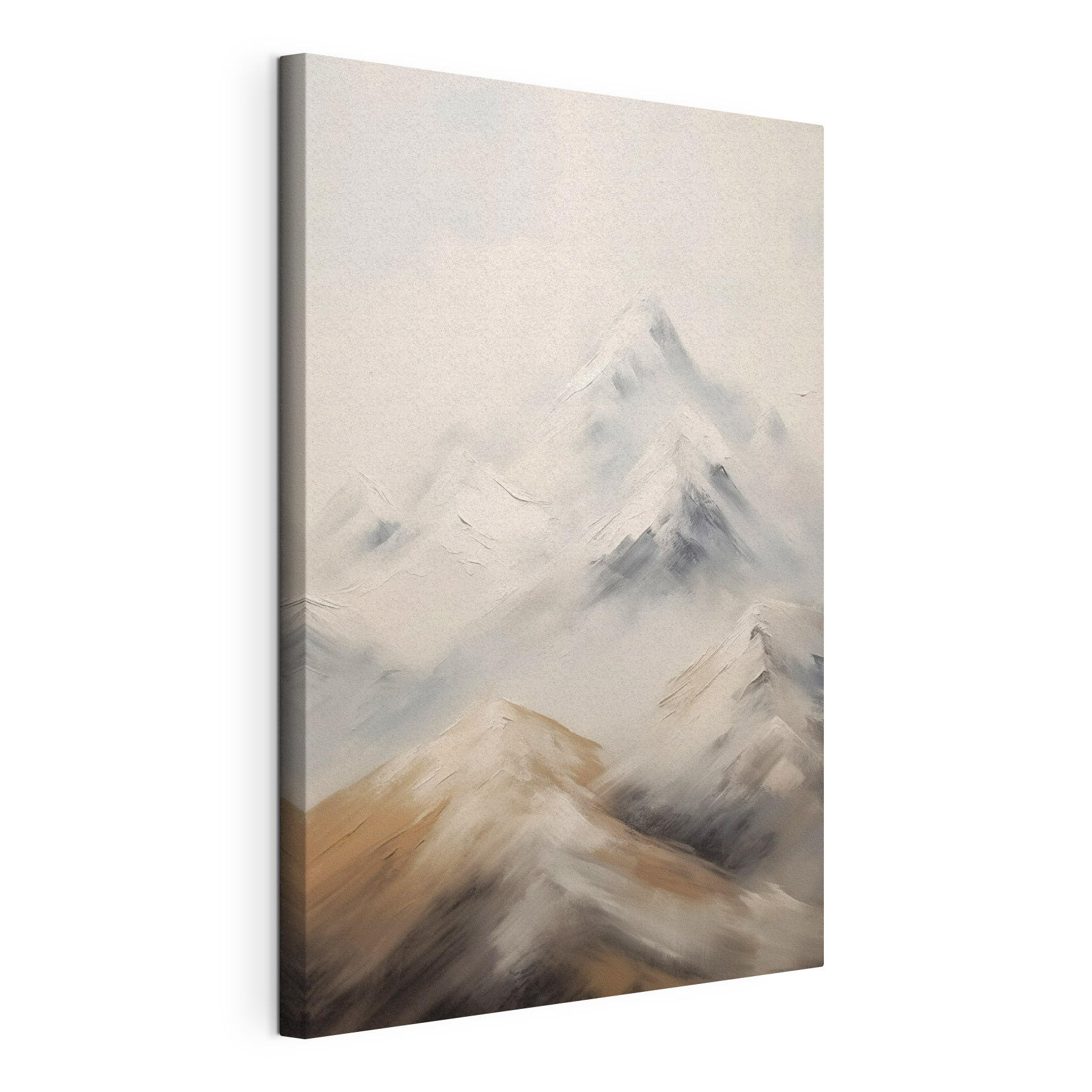 Painting of mountains with snow Painting of mountains with snow