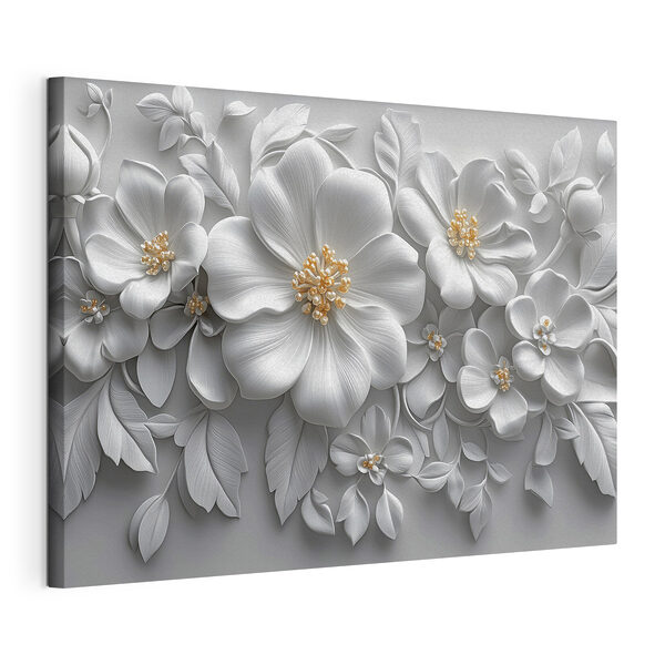 Quadri Quadri Fiori e foglie bianchi (COD: s43310)
