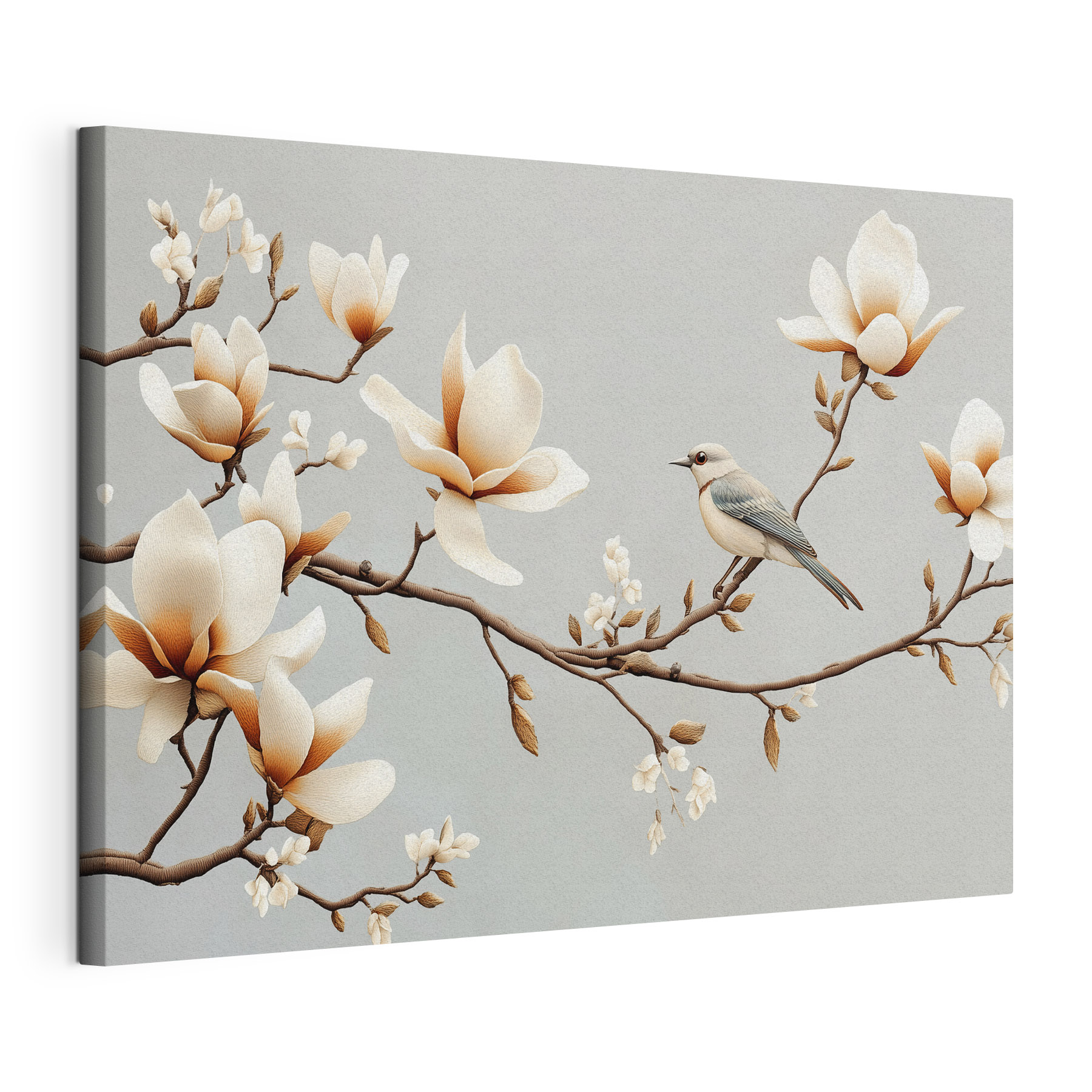 Bird on a branch with flowers Bird on a branch with flowers