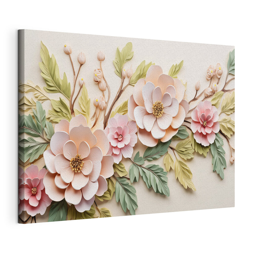 Paper flowers and leaves Paper flowers and leaves