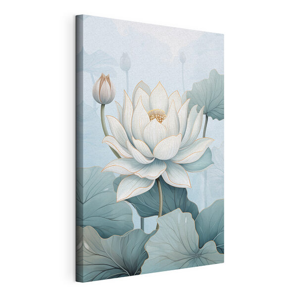 Quadri Fiore bianco con foglie verdi (COD: s43340) Quadri Quadri Fiore bianco con foglie verdi (COD: s43340)