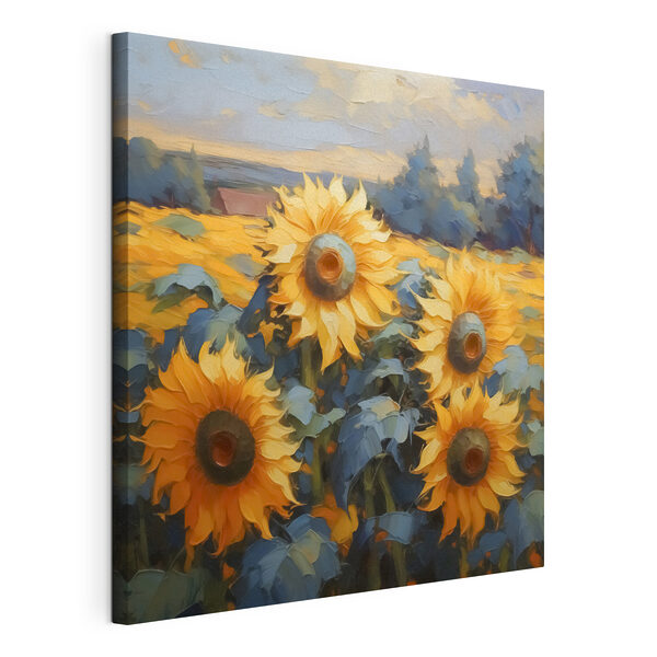 Quadri Quadri Dipinto di girasoli in un campo (COD: s43359)