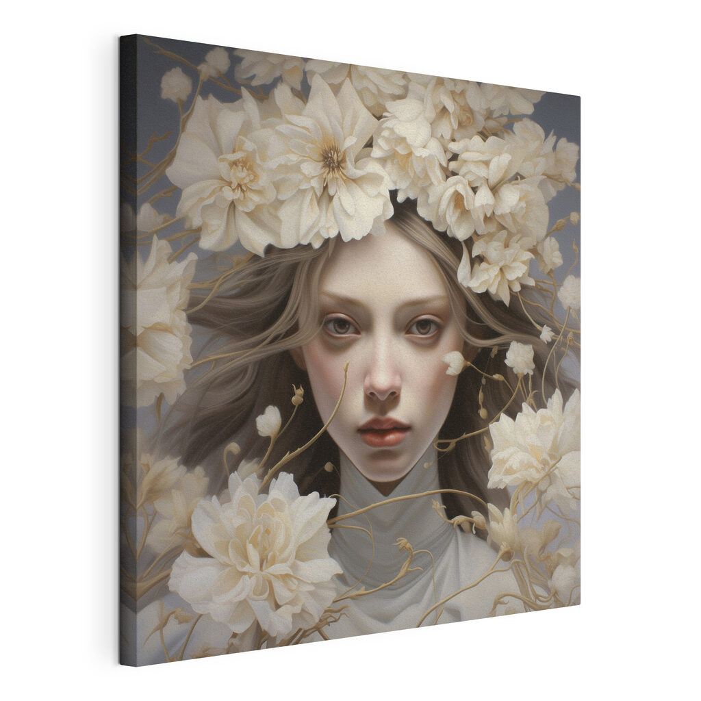 Woman with flowers in her hair Woman with flowers in her hair